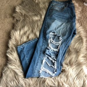 Distressed jeans